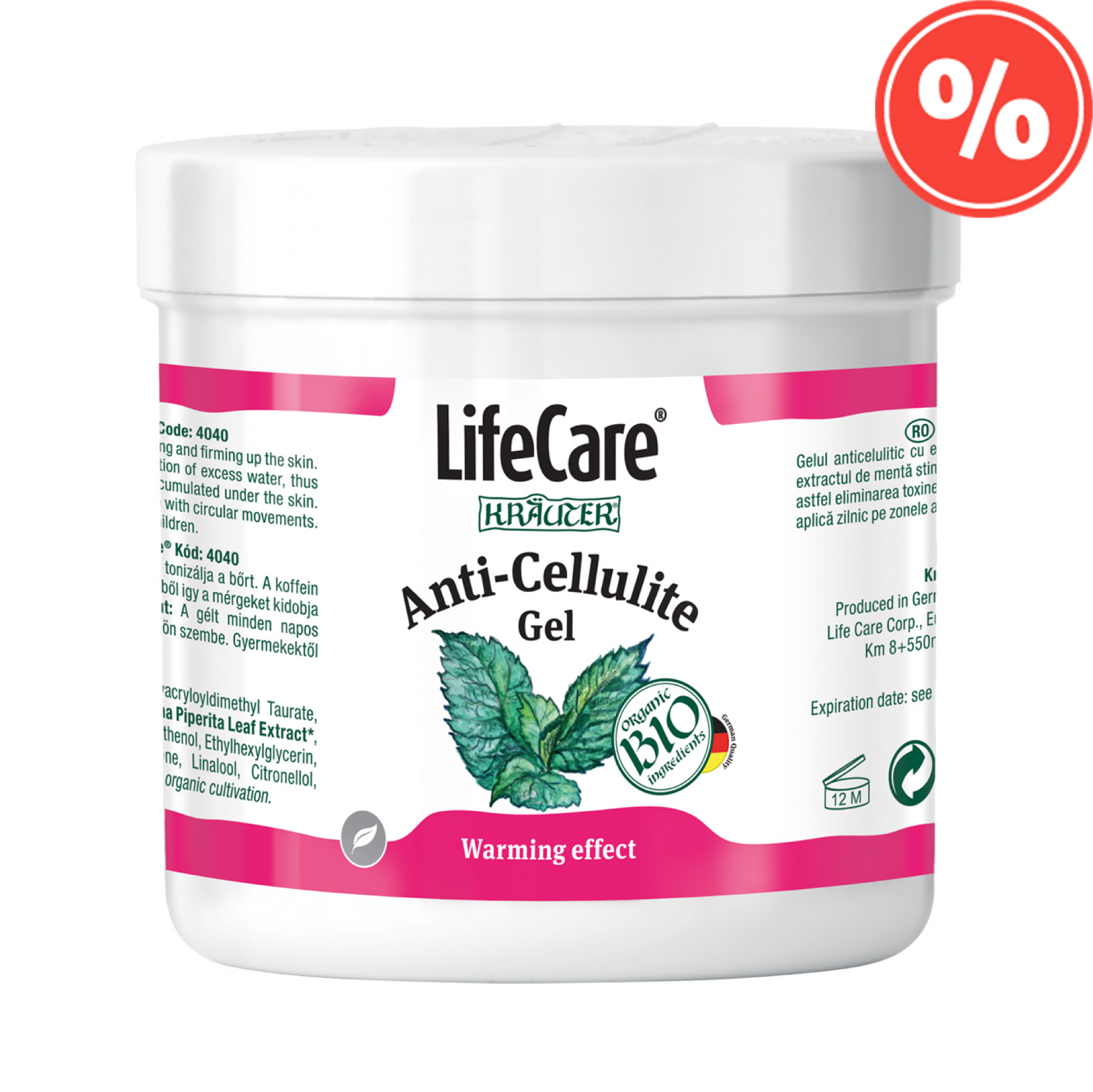 Gel anticelulitic, cu menta BIO, Life Care