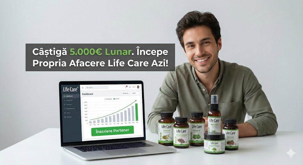 Afacere Life Care de succes: castiga 5000 euro lunar promovand produse bio naturale.