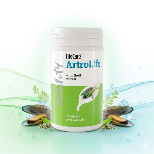 Supliment ArtroLife Life Care cu extract de midie cu buze verzi pentru sănătatea articulațiilor și mobilitate.