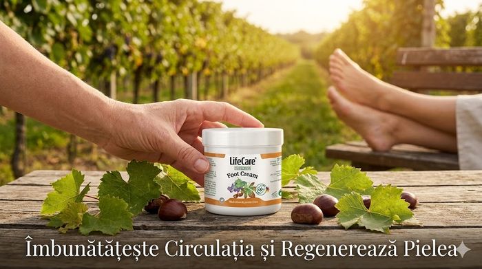 Cremă picioare Life Care cu viță de vie pentru îmbunătățirea circulației periferice