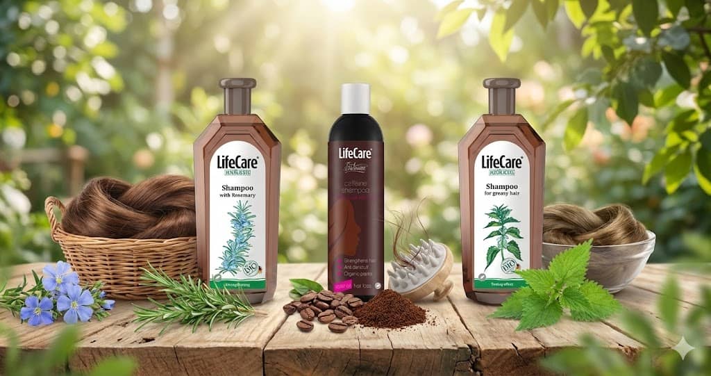Ghid șampoane Life Care: Urzică, Rozmarin și Cafeină pentru păr.