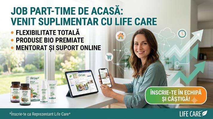 Job part-time de acasa venit suplimentar Life Care