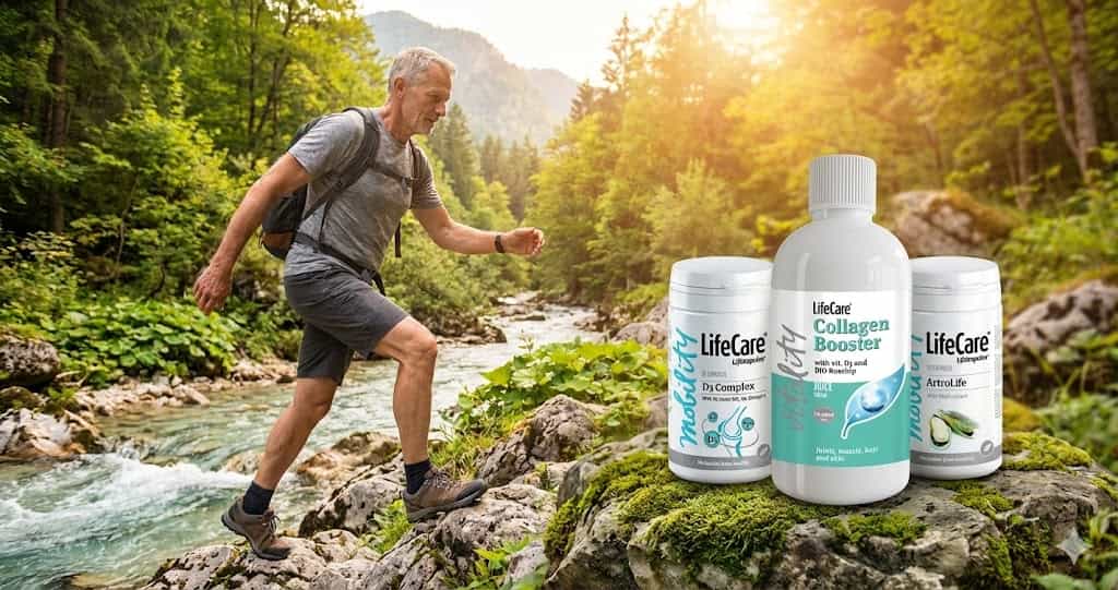 Set produse Life Care pentru articulații și mobilitate: Colagen, D3 și ArtroLife.