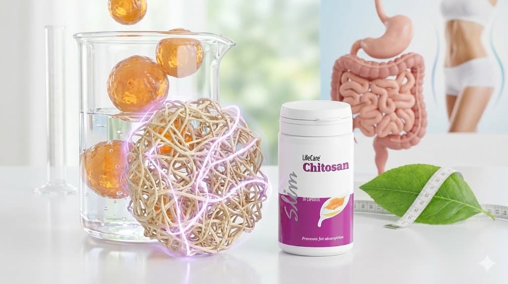 LifeCare Chitosan Slim: burete natural pentru grăsimi, capsule, sistem digestiv și pierdere în greutate.