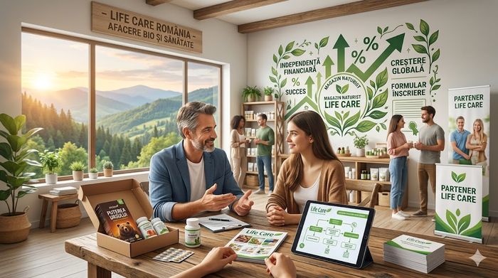 Prezentare oportunitate afacere și produse bio Life Care în magazin naturist