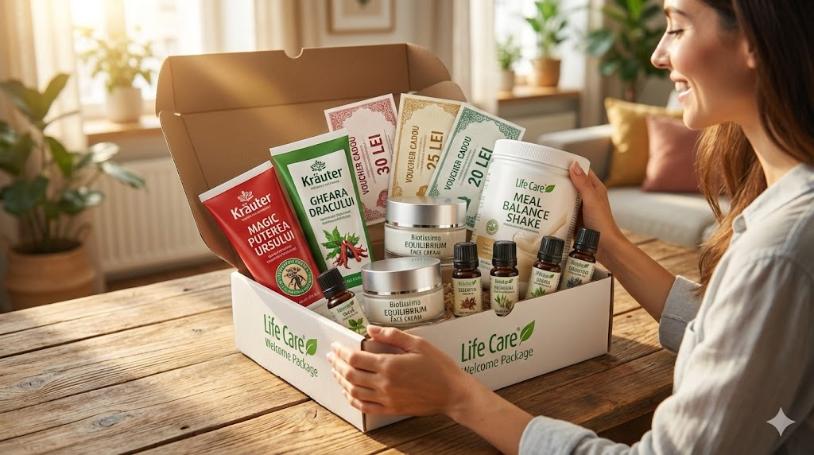 Pachet Bun Venit Life Care: Produse BIO cadou și vouchere de reducere pentru noii parteneri.